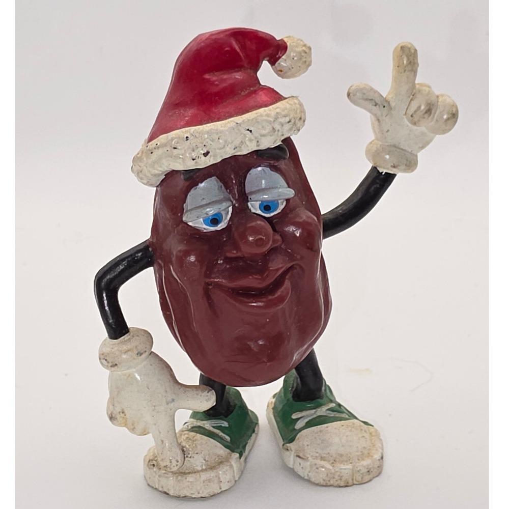 California Raisins PVC Figure 2.5in Red Santa Hat Fair 1988 Christmas Calrab